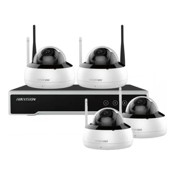 Kit Cctv Inalambrico 4 Canales 4 Camaras Domos Ip 2mp Wi-fi