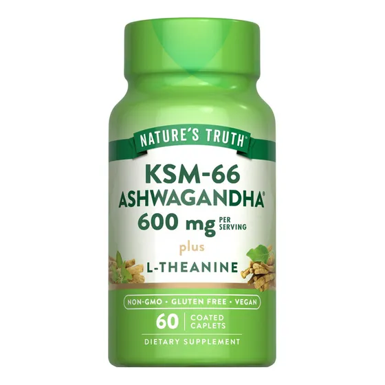 Nature's Truth Ksm-66 Ashwagandha con L-teanina | 60 comprimidos oblongos recubiertos