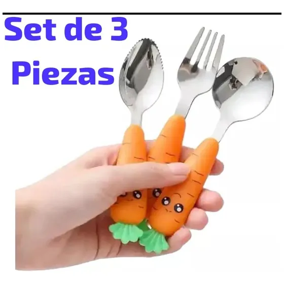Hermoso Set De 3 Cubiertos Infantil 