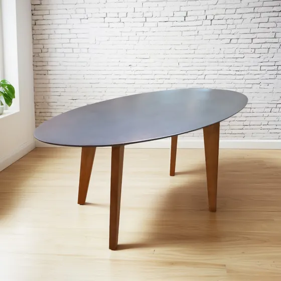 Mesa Baja Ovalada Tapa Cemento|diseño| Mesa Ratona Vs. Color