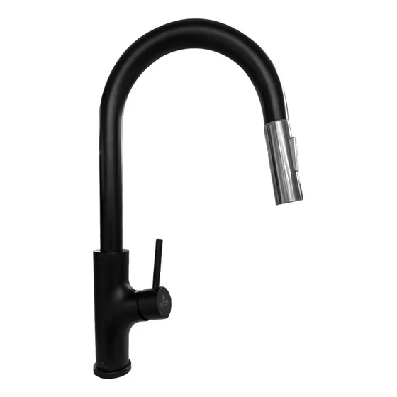 Grifería De Cocina Negro Vittoria, Kf3016b Acero Inoxidable