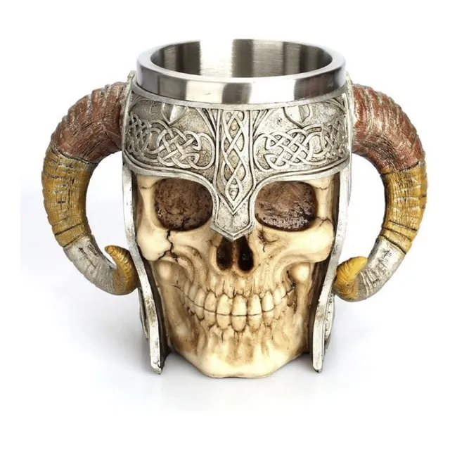Taza Jarra Calavera Nórdica Medieval Vikinga Cerveza Café
