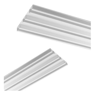 Trilho Alumínio Suíço Max Triplo Para Cortina Branco 2,5m Trilho Alumínio Suíço Max Triplo Para Cortina Branco 2,5m