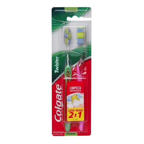 Cepillo Dental Colgate® Twister Medio | Pack X 2 