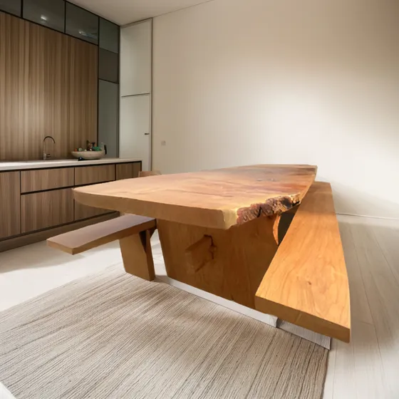 Mesa Rústica De Quincho Y Terraza Madera Ciprés Macrocarpa