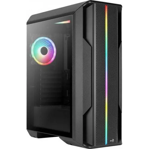 Armario lateral Gamer Atx Aerocool Splinter, cristal negro
