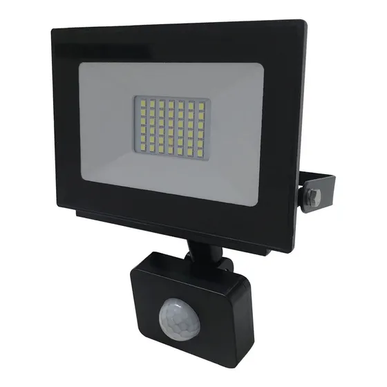 Proyector Led Slim Alic 30w Luz Día Con Sensor X Un. Carcasa Negro
