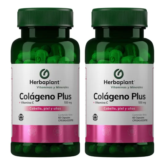 Colágeno Plus 550mg Piel Uñas Cabello Ligamentos Herbaplant