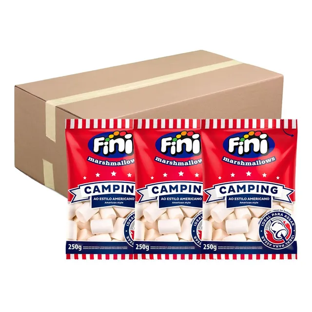 Marshmallow Branco Fini Camping 250g Pra Assar Kit 4 Pacotes