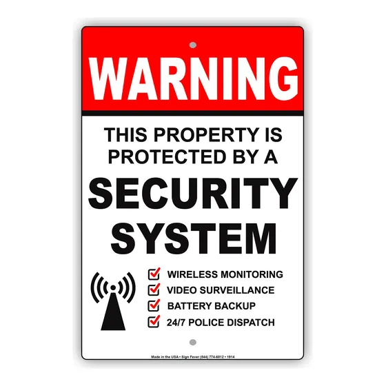 Advertencia Propiedad Protegida Securoty Sistema Monitoreo 7