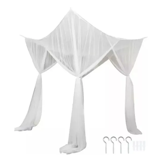 Pabellón Mosquitera Para Cama Cuatro Esquinas King Size Blanco Yh
