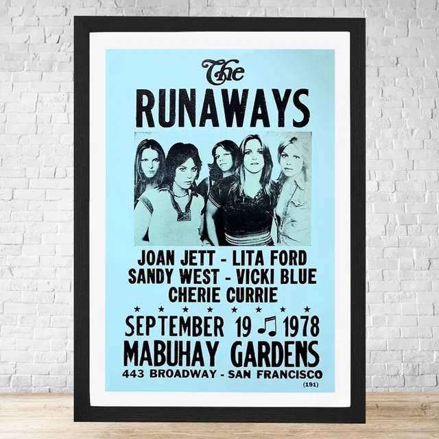 Cuadro The Runaways 30x40 Con Vidrio Y Marco C785