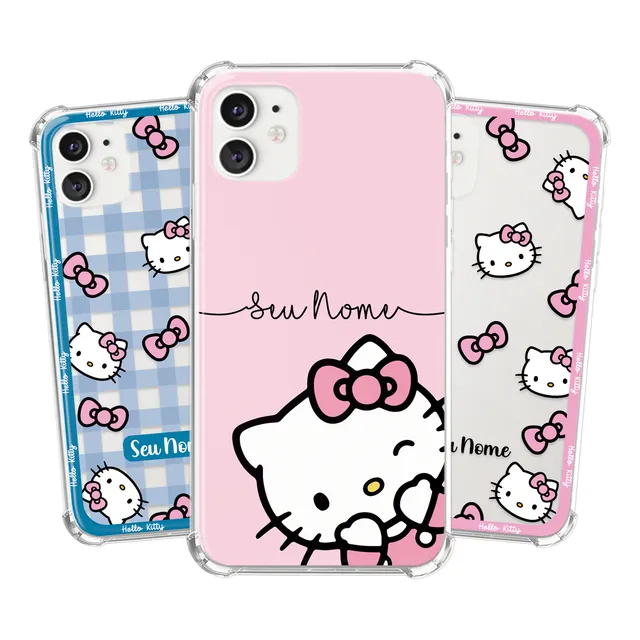 Capa Capinha Personalizada Com Nome Anti-impacto Hello Kitty