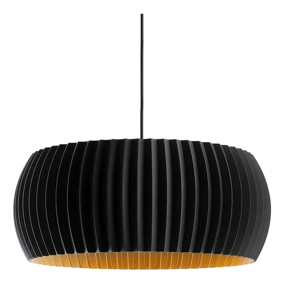Lampara Colgante Roma 40cm Negro Sustentable 3d Apto Led E27