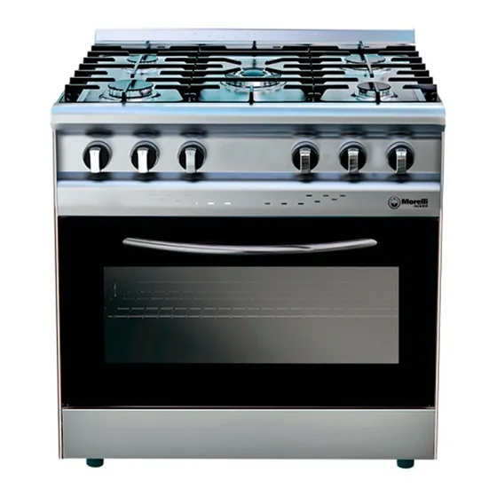 Cocina Acero Inoxidable 5 Hornallas 82 Cm. De Ancho Morelli