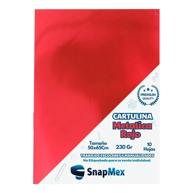 Cartulina Metalica Oro Premium 50x65cm 10pz Cartulina Dorada Rojo