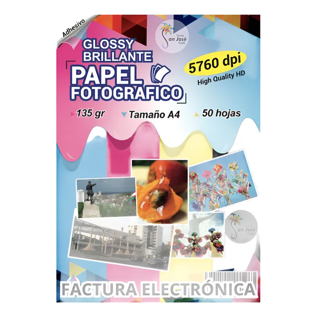 Papel Fotográfico Adhesivo Glossy Brillante Autoadhesivo X50