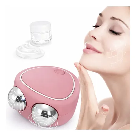 Rejuvenecedor Facial Microcorriente Arrugas+gel Tipo Skindio Rosa / Todo Tipo De Piel Día/noche
