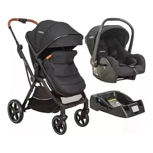 Carrinho De Bebê Kiddo Nomad Com Bebe Conforto E Base Preto