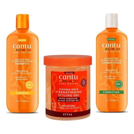 Pack Shampoo Acondicionador Karité + Gel Fijación Cantu 524g