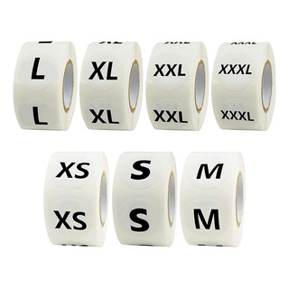 7 Rollo Redondo Ropa Tamaño Etiquetas Pegatinas 7 Rollo Redondo Ropa Tamaño Etiquetas Pegatinas