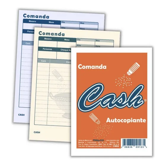 Block Comanda Autocopiante 1/8 Cash Cmd2 40 Hojas Paquete De 10 Block