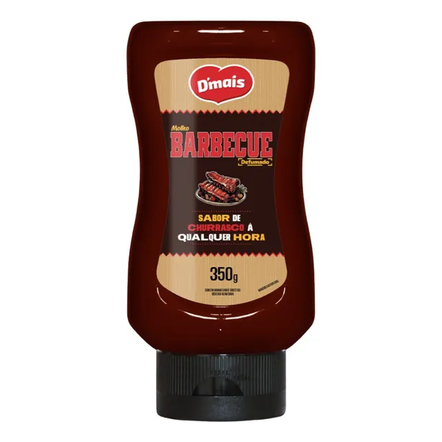 Molho Barbecue D'mais Sem Glúten Em Squeeze 350 G