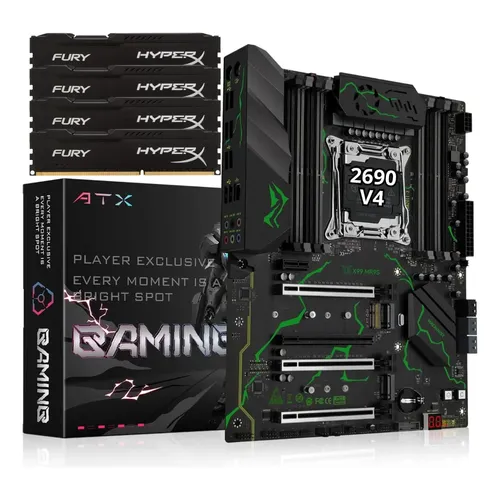 Kit Placa Mãe X99 + Xeon E5-2680 V4 + 32gb Ecc Ddr4 - Qiyida