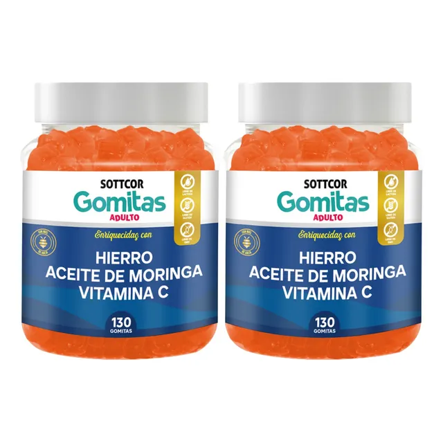 Hierro Para Adultos Gomitas Sottcor 100g Chicle X2