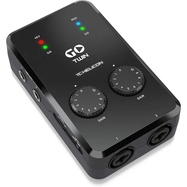Tc Helicon Go Twin Interfaz De Audio / Midi 2 Ch Hd Portátil Color Negro