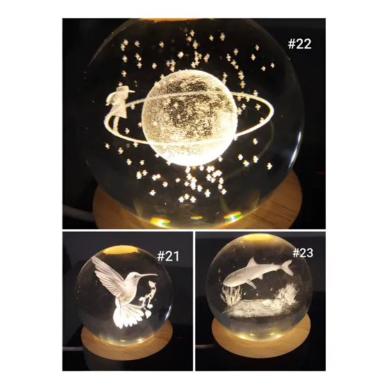 Lámpara Galaxia Sistema Solar Bola De Cristal Brillante Led