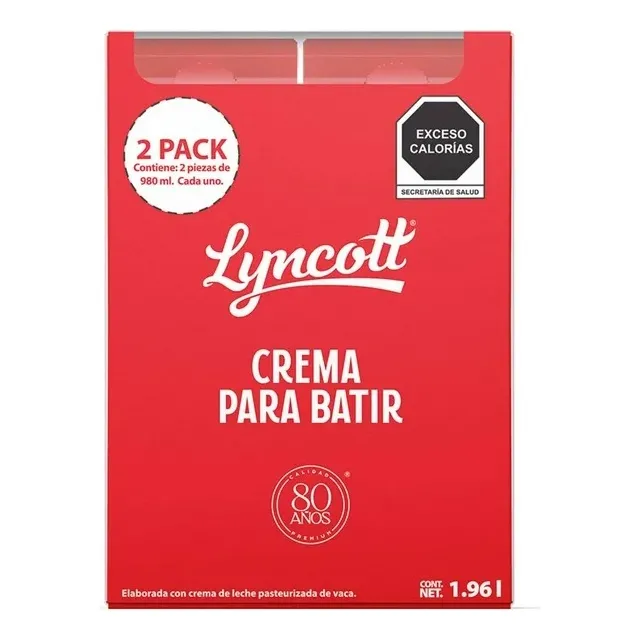 Crema Lyncott Para Batir - 4 Piezas De 980 Ml