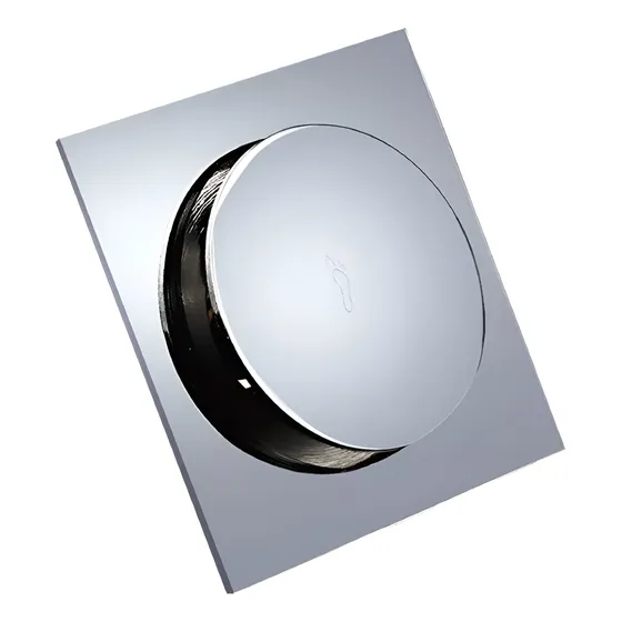 Rejilla Centro Piso Tapa Ciega Push Acero Inox Cromado 10x10