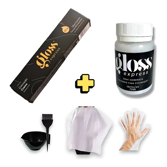 Tintura Permanente Gloss Express Cabelos Brancos Tom Sem Tom