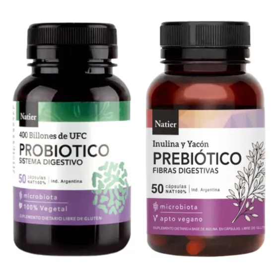 Kit Probiótico + Prebiótico Natier 100 Unid Suplemento 100ml