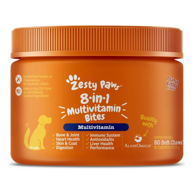 Multivitamínico 8 En 1 Para Perros Zesty Paws 50 Soft Chews