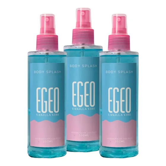Kit 3 Body Splash Egeo Vanilla Vibe 200ml Cada