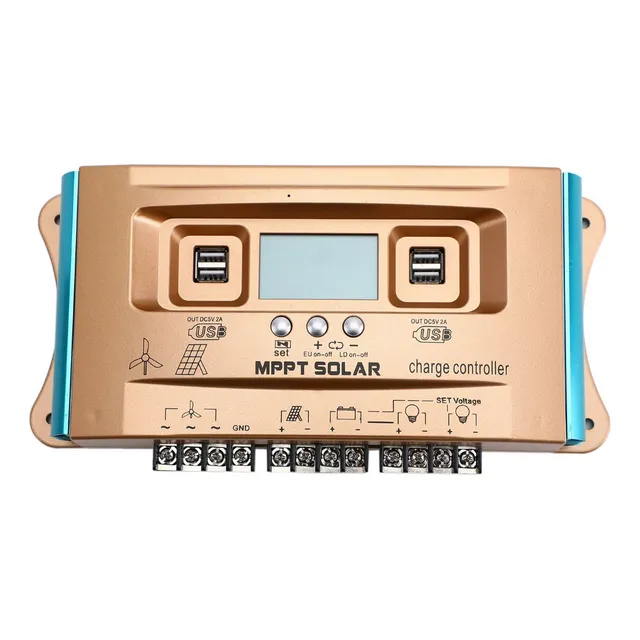 Controlador Carga Híbrido Solar Eólico Mppt Auto Dual Usb 30