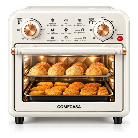 Forno Elétrico Airfryer Oven 12l 3em1 Compacta Branco 1200w