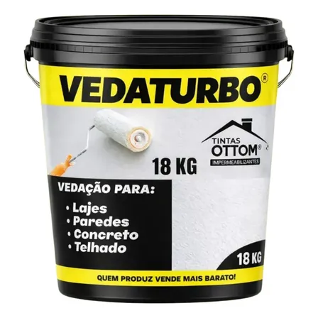 Tinta Emborrachada Vedaturbo Laje E Parede Acabamento Fosco Cor Cinza Claro
