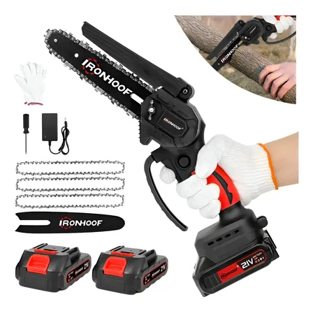 Mini Motosserra A Bateria 6 Pol Portatil Potente Brushless Vermelho E Preto 110/127/220v