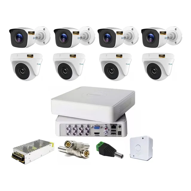 Dvr 8 Ch Hilook Hikvision + 08 Cameras Hilook 2megas + Fonte