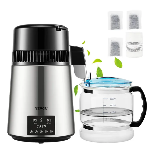 Destilador De Agua De Acero Inoxidable Con Pantalla Dual