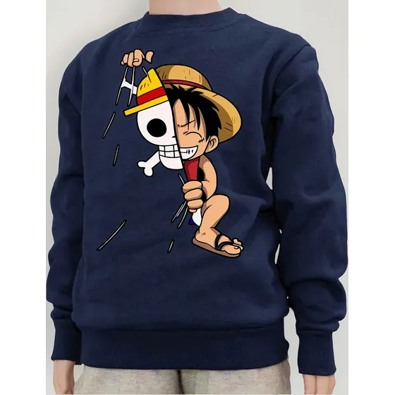 Buzo Deportivo Algodón Felpa  One Piece Luffy Anime Monkey