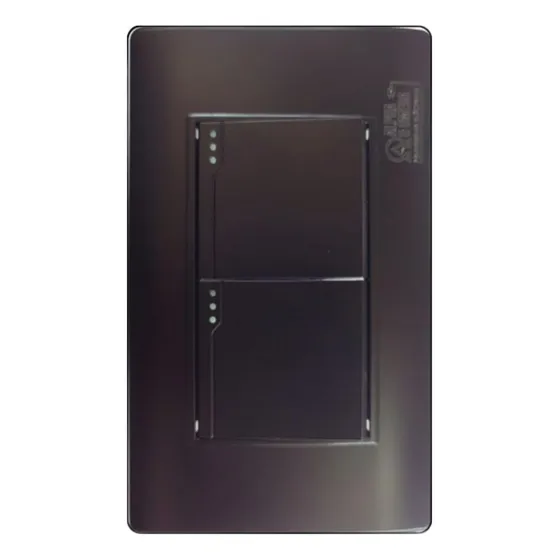Apagador Doble Acabado Negro De 16a 1 Pieza Alpha