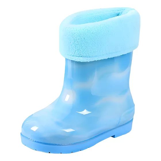 Bota De Lluvia Niño Niña En Pvc Con Interior En Corderito