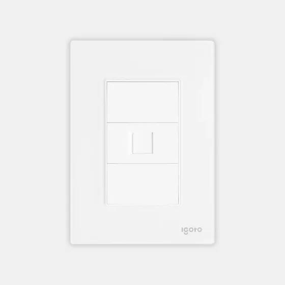 Placa Cristal Toma De Datos Igoto Blanco 15 A 125v Blanco
