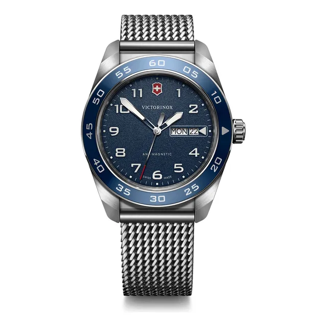 Reloj Victorinox Swiss Army Quartz Acero Inox, Dial Azul