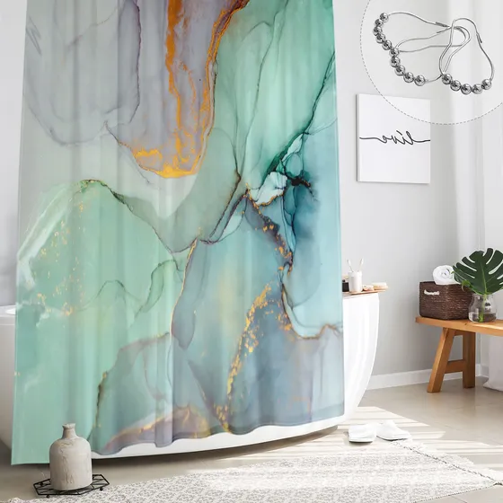 Gibelle Cortina Ducha Extra Larga 72 X 84  Marmol Abstracto