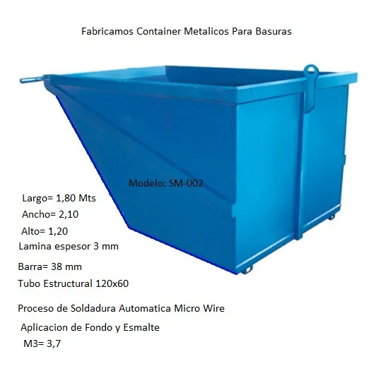 Contenedor Metálico Para Basura Y Desechos Solidos